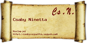 Csaby Ninetta névjegykártya